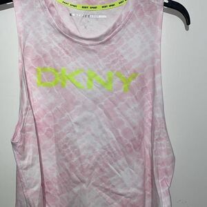 DKNY Women's Pink‎ Tie Dye Sport Active Tank Top Size Large NWT